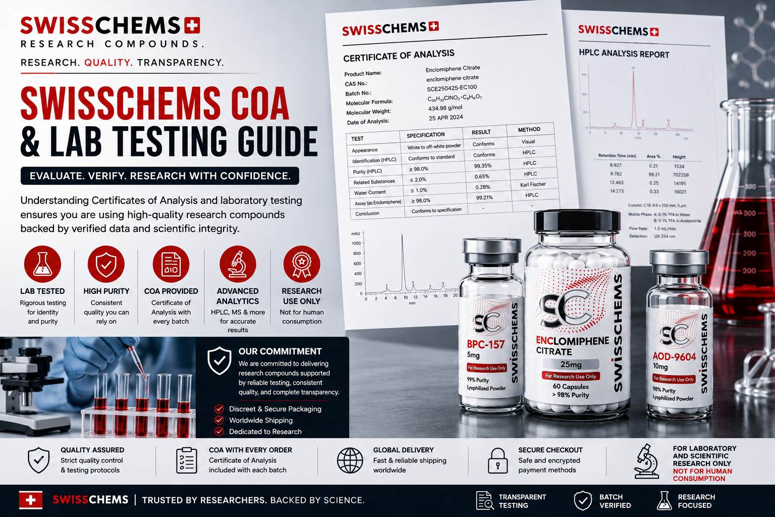 Read more about the article Swisschems COA & Lab Testing Guide: How to Evaluate Swiss Chems Research Compound Quality in 2026