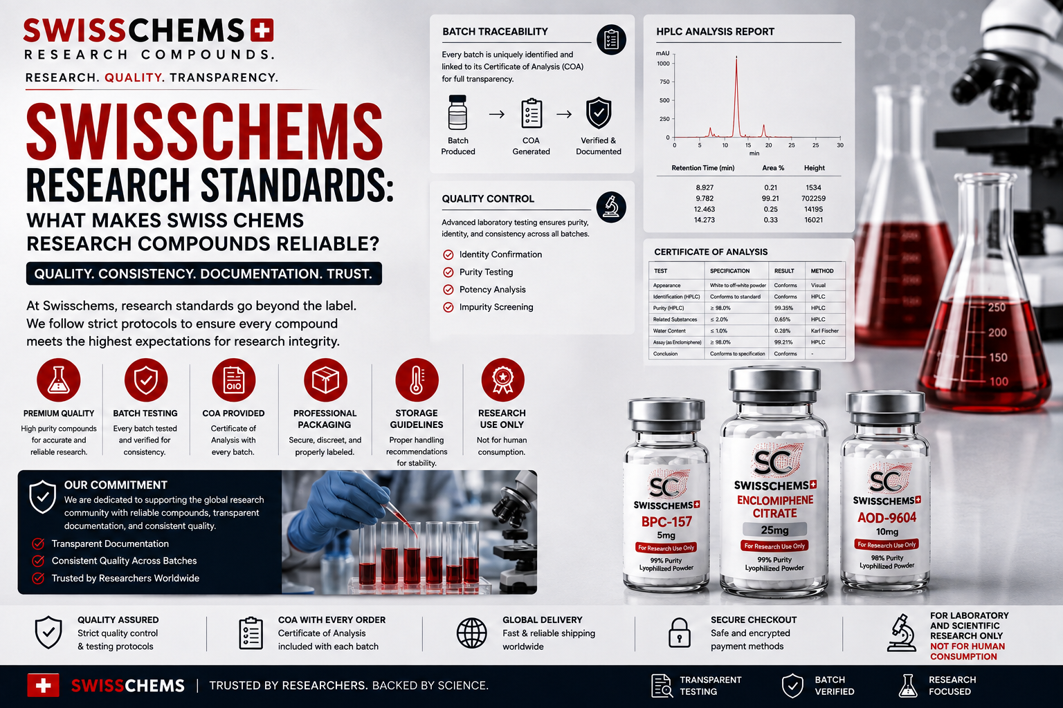 Read more about the article Swisschems Research Standards: What Makes Swiss Chems Research Compounds Reliable?